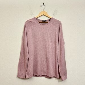 VINCE T-Shirt Dusty Rose Pinstriped Crew Neck Raglan Sleeve Tee Comfort